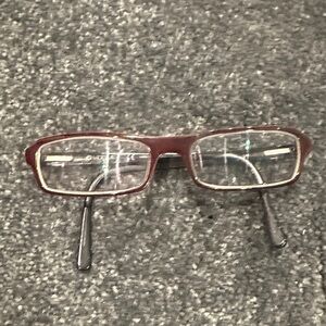 Vogue Brown and lime green Rectangular Glasses Brownish Red